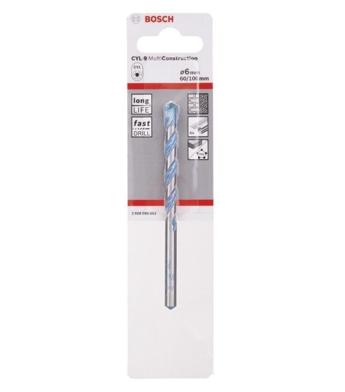 - Bosch Çok Amaçlı Matkap Ucu CYL-9 MultiConstruction 6,0x100 mm 