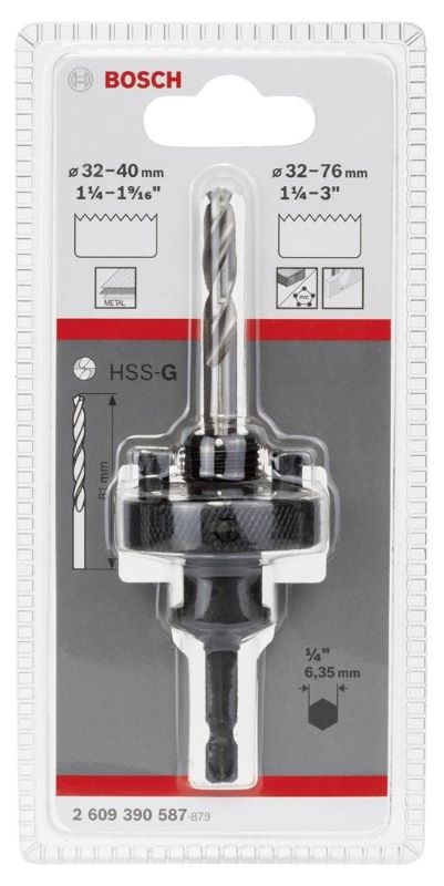 Bosch HSS-Bi Metal Delik Açma Testeresi Adaptör 32-76 mm 9-52 mm 