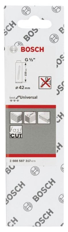 Bosch Elmas Kuru Karot Uç G1/2 İnç Best For Universal 42x150 mm 