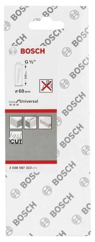 Bosch Elmas Kuru Karot Uç G1/2 İnç Best For Universal 68x150 mm 