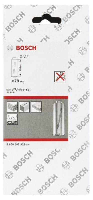 Bosch Elmas Kuru Karot Uç G1/2 İnç Best For Universal 78x150 mm 