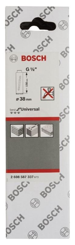 Bosch Elmas Kuru Karot Uç Standard For Uiversal G1/2 İnç 38x150 mm 