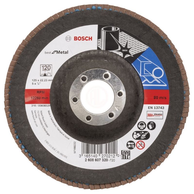 Bosch Zirkon-Alox Flap Zımpara Diski X571 Best For Metal 125x22,23 mm 120 Kum 
