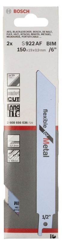 Bosch Panter Testere Bıçağı Flexible For Metal S 922 AF 150 mm (2 Adet) 