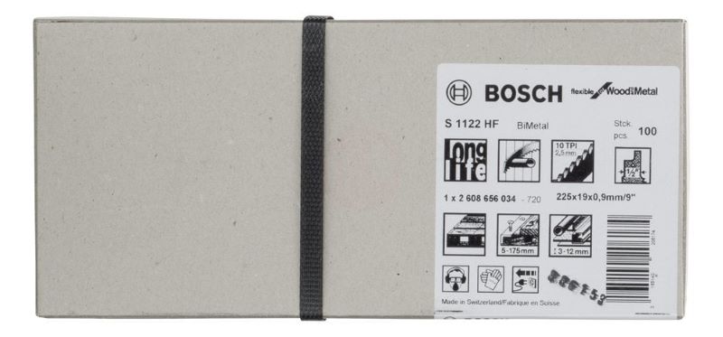 Bosch Panter Testere Bıçağı Flexible For Wood And Metal S 1122 HF 225 mm (100 Adet) 
