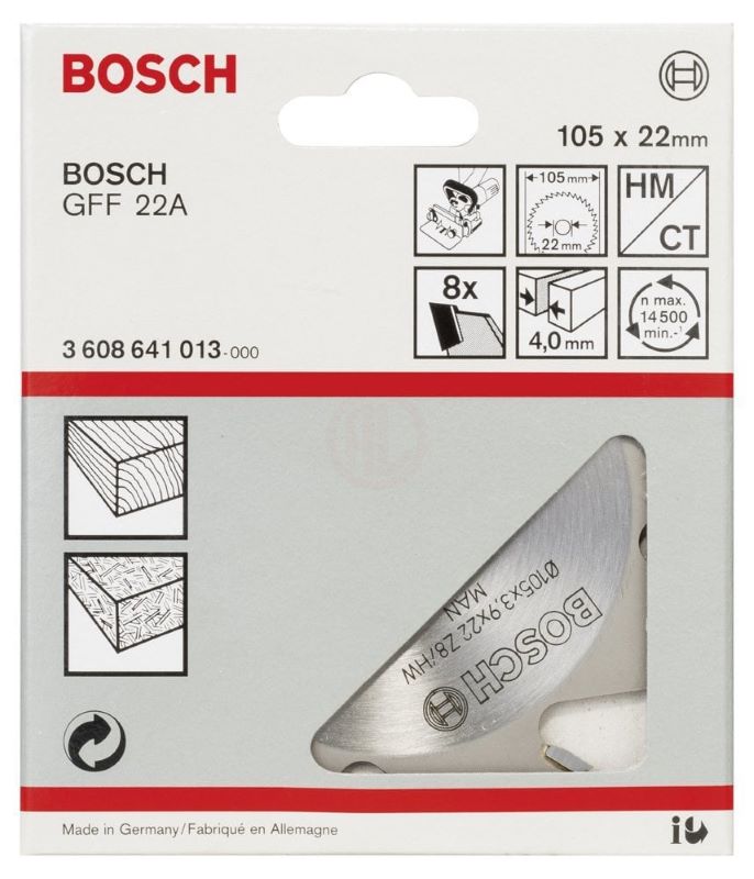 Bosch Kesici Bıçak 105x4 mm 8 Diş (GFF 22 A) 