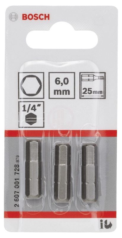 Bosch Vidalama Ucu Extra Hard HEX6x25 mm (3 Adet) 