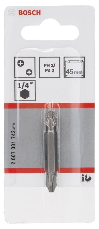 Bosch Vidalama Ucu Çift Taraflı Extra Hard PH2-PZ2x45 mm (1 Adet) 