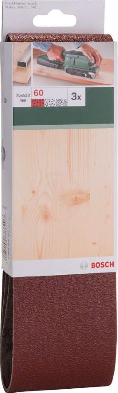 Bosch Tank Zımpara Kağıdı 75x533 mm 60 Kum (3 Adet) 