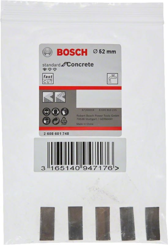 Bosch Elmas Karot Segmanı Standard For Concrete Ø52 mm (5 Adet) 