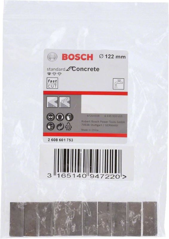 Bosch Elmas Karot Segmanı Standard For Concrete Ø122 mm (10 Adet) 