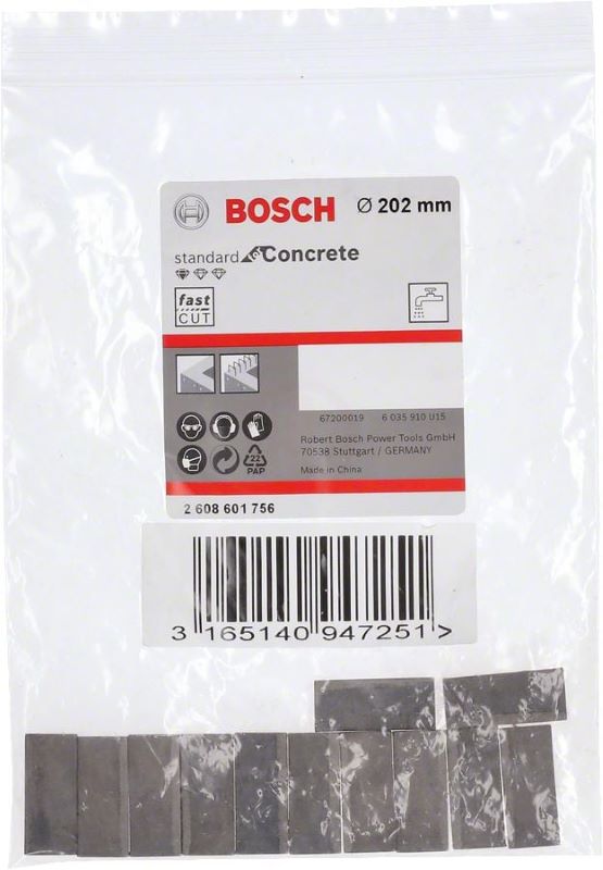 Bosch Elmas Karot Segmanı Standard For Concrete Ø202 mm (12 Adet) 