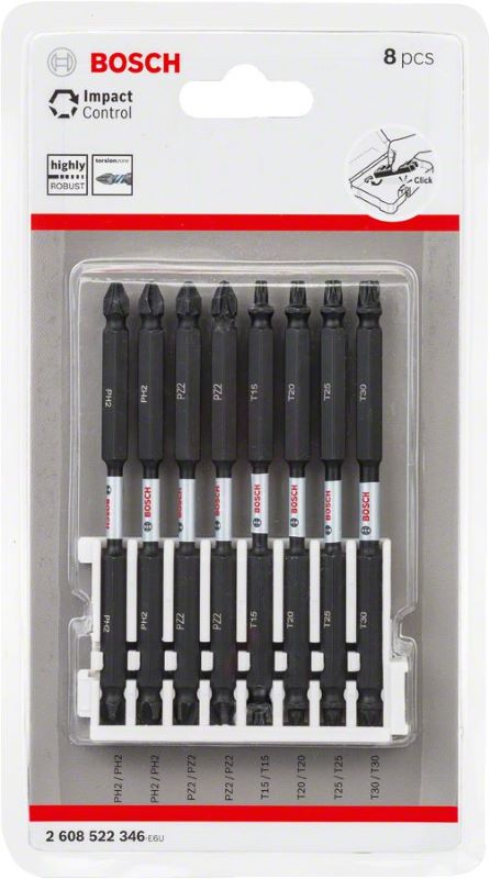 Bosch Vidalama Ucu Çift Taraflı Impact Control Set 110 mm (8 Parça) 