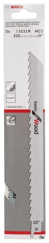 Bosch Panter Testere Bıçağı Basic For Wood S 1111 K 225 mm (5 Adet) 
