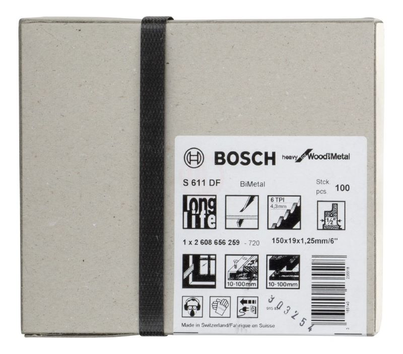 Bosch Panter Testere Bıçağı Heavy For Wood And Metal S 611 DF 150 mm (100 Adet) 