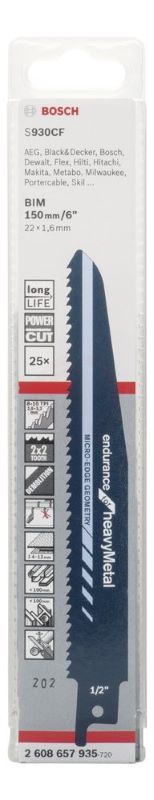 Bosch Panter Testere Bıçağı Endurance For Heavy Metal S 930 CF 150 mm (25 Adet) 