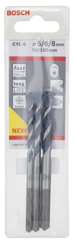 Bosch Beton Matkap Ucu CYL-5 BlueGT Set (3 Parça 5-6-8 mm) 