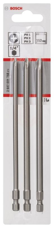 Bosch Vidalama Ucu Extra Hard Set 152 mm (3 Parça PH1/2/3) 