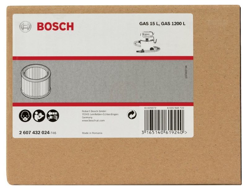 Bosch Süpürge Filtre Kanallı (GAS 15/12-25) 