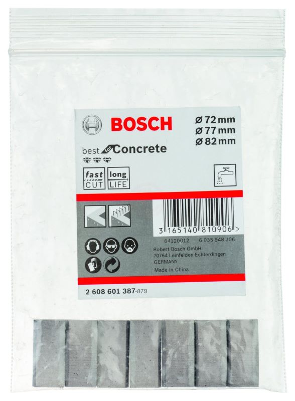 Bosch Elmas Karot Uçları İçin Segman Best For Concert Ø72-77-82 mm (7 Adet) 