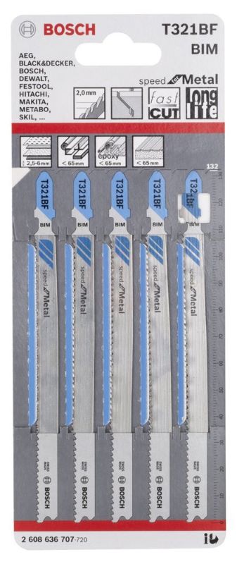 Bosch Dekupaj Testere Bıçağı Speed For Metal T 321 BF 132 mm (5 Adet) 