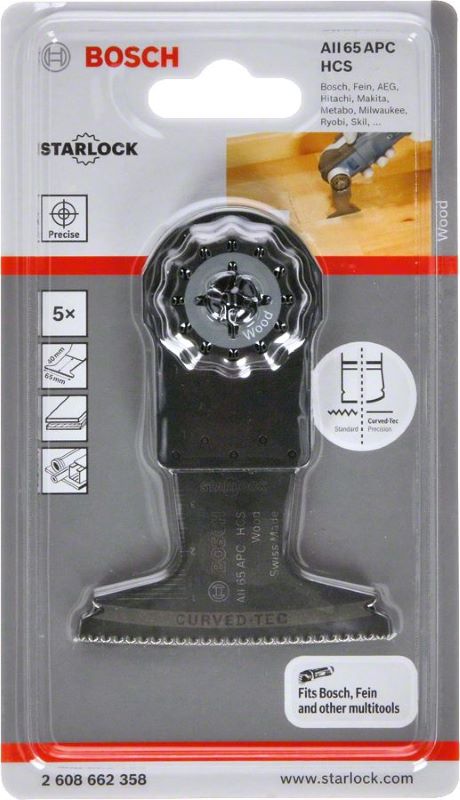Bosch Starlock Testere Ucu Wood AII 65 APC 65 mm (5 Adet) 
