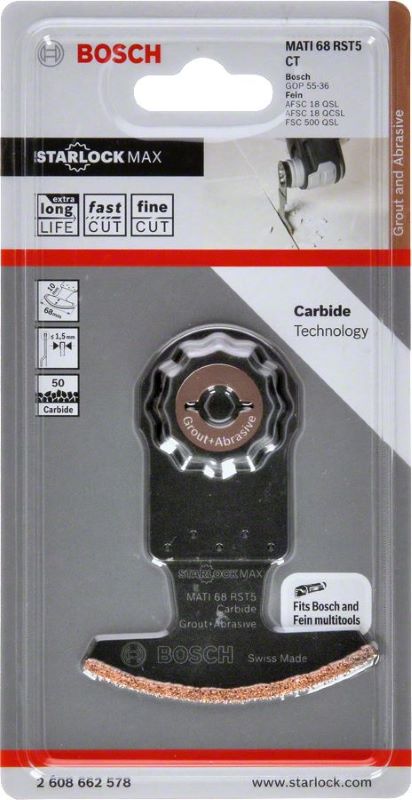 Bosch Starlock Max Testere Ucu GroutAbrasive MATI 68 RST5 68 mm (1 Adet) 