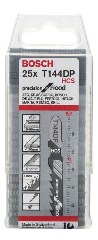 Bosch Dekupaj Testere Bıçağı Precision For Wood T144 DP 100 mm (25 Adet) 
