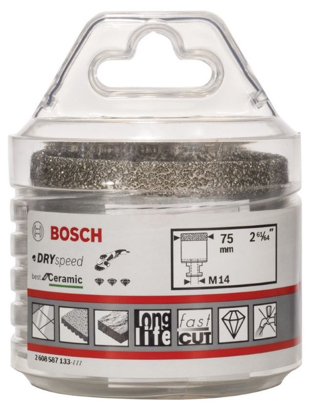 Bosch Kuru Elmas Delici Uç DrySpeed Best For Ceramic 75x35 mm 