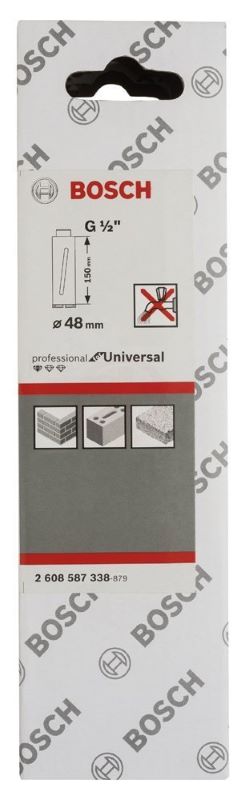 Bosch Elmas Kuru Karot Uç Standard For Uiversal G1/2 İnç 48x150 mm 