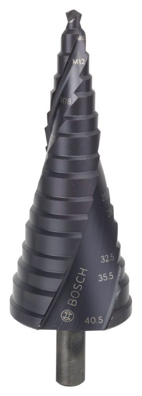 Bosch Spiral Kanallı HSS-AlTiN 16 Kademeli Matkap Ucu Üç Yüzeyli Şaft M10 - M40 