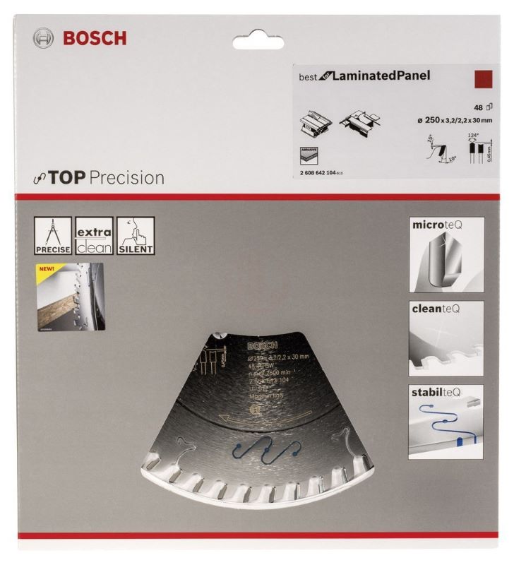 Bosch Daire Testere Bıçağı Best For LaminatedPanel Abrasive 250x30 mm 48 Diş 