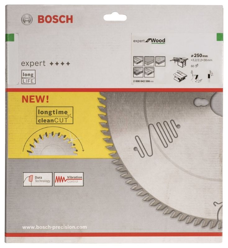 Bosch Daire Testere Bıçağı Expert For Wood 250x30 mm 60 Diş (3,2/2,2 mm) 