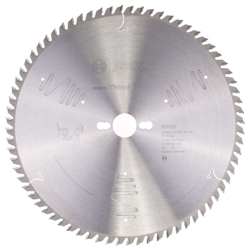 Bosch Daire Testere Bıçağı Expert For Wood 300x30 mm 72 Diş (3,2/2,2 mm) 