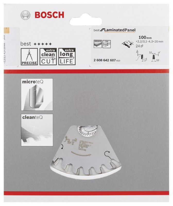 Bosch Daire Testere Bıçağı Best For LaminatedPanel 100x20 mm 24 Diş 