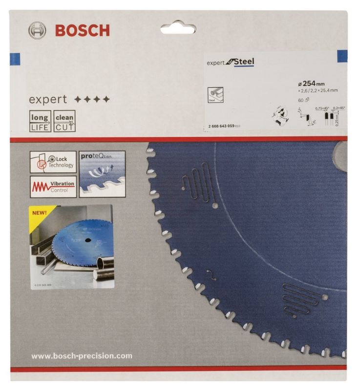 Bosch Daire Testere Bıçağı Expert For Steel 254x25,40 mm 60 Diş 