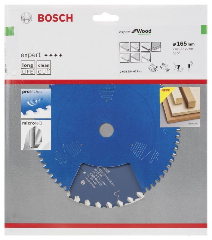 Bosch Daire Testere Bıçağı Expert For Wood 165x20 mm 36 Diş (2,6/1,6 mm) 