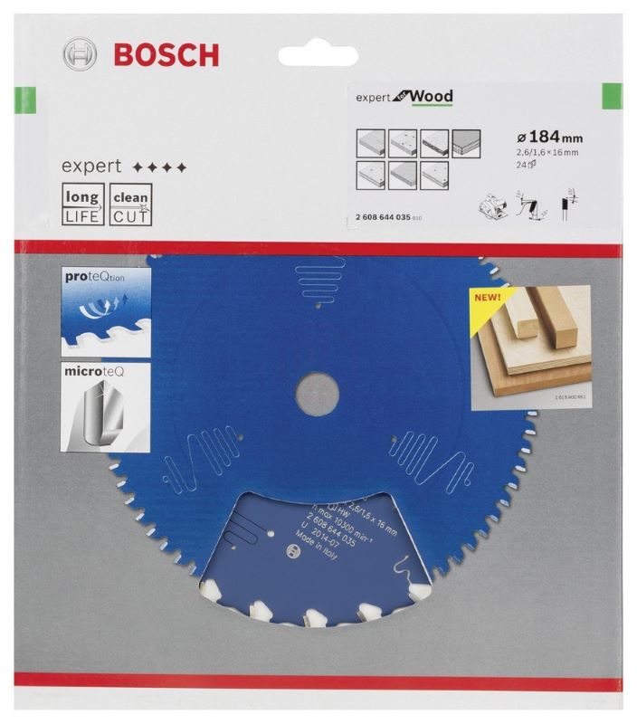 Bosch Daire Testere Bıçağı Expert For Wood 184x16 mm 24 Diş 
