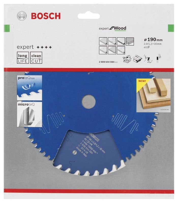 Bosch Daire Testere Bıçağı Expert For Wood 190x30 mm 40 Diş (2,0/1,3 mm) 