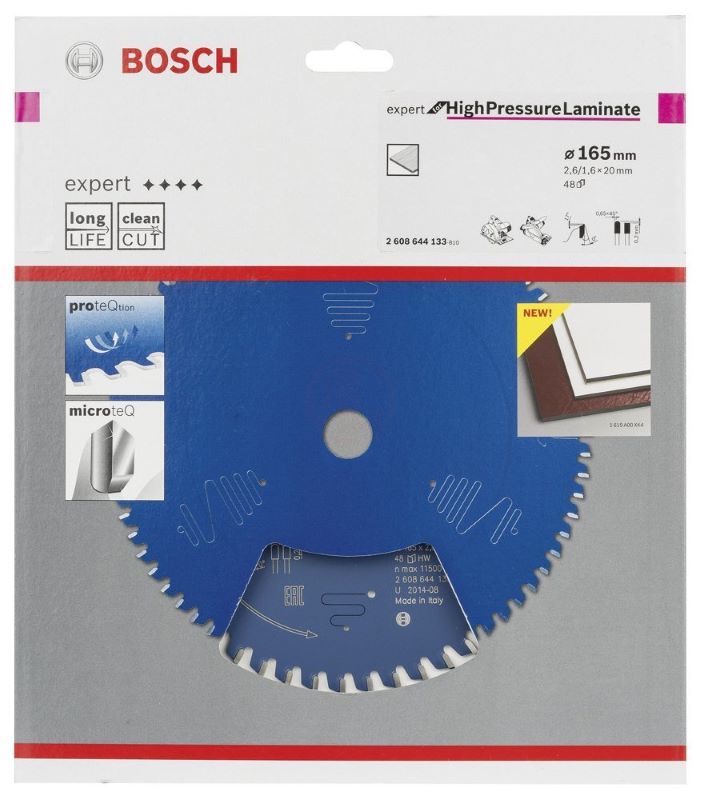 Bosch Daire Testere Bıçağı Expert For HighPressureLaminate 165x20 mm 48 Diş 