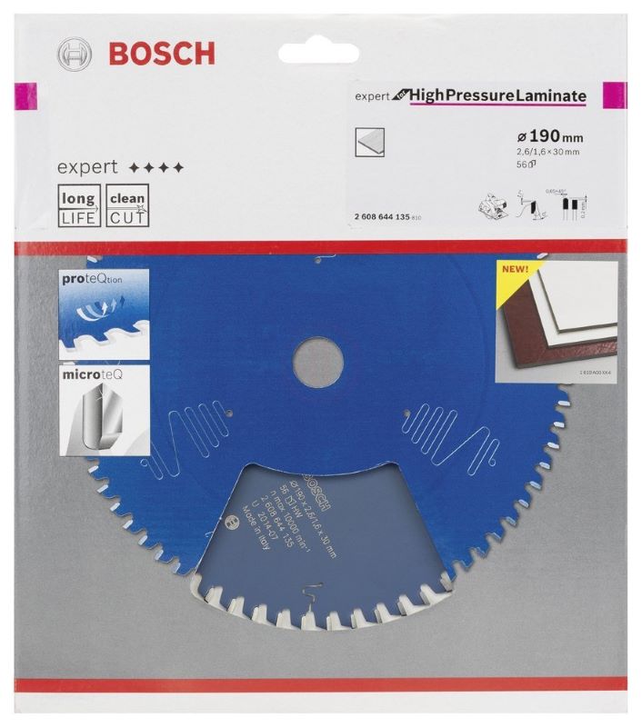 Bosch Daire Testere Bıçağı Expert For HighPressureLaminate 190x30 mm 56 Diş 