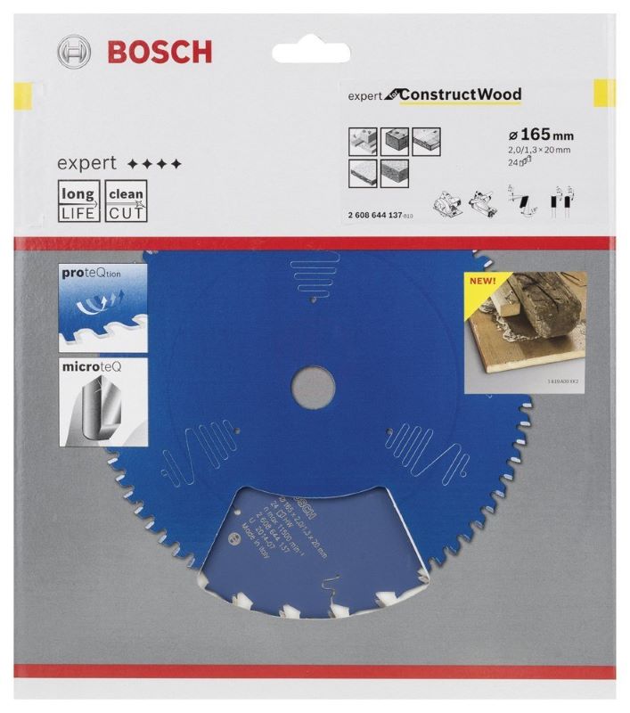 Bosch Daire Testere Bıçağı Expert For ConstructWood 165x20 mm 24 Diş 
