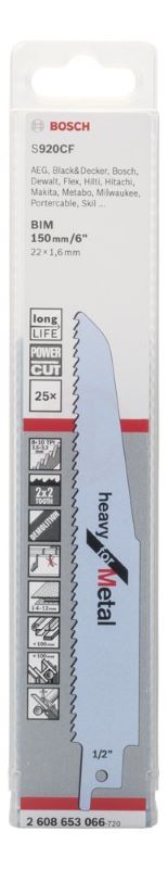 Bosch Panter Testere Bıçağı Heavy For Metal S 920 CF 150 mm (25 Adet) 