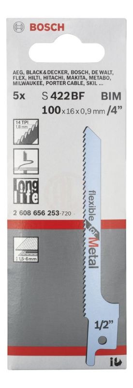 Bosch Panter Testere Bıçağı Flexible For Metal S 422 BF 100 mm (5 Adet) 
