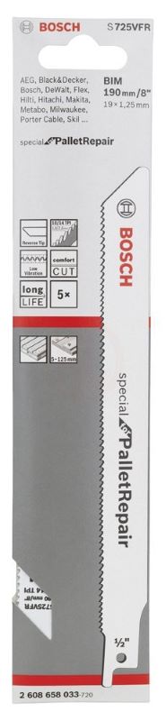Bosch Panter Testere Bıçağı Special For PalletRepair S 725 VFR 190 mm (5 Adet) 