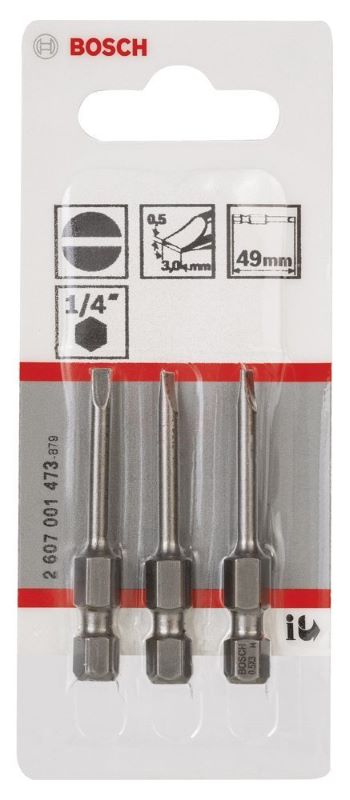 Bosch Vidalama Ucu Extra Hard S0,5x3,0x49 mm (3 Adet) 