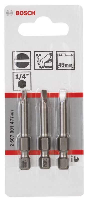 Bosch Vidalama Ucu Extra Hard S0,6x4,5x49 mm (3 Adet) 