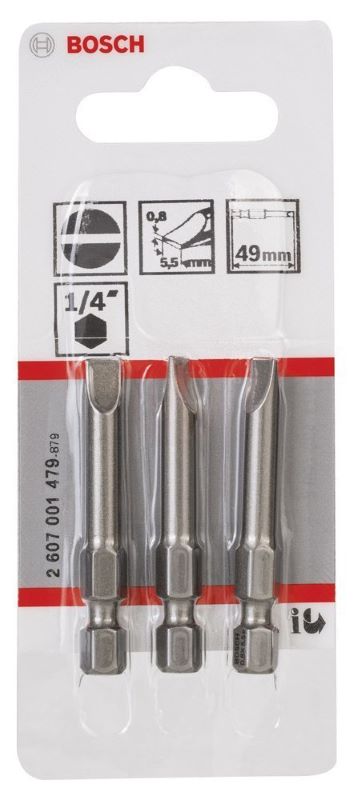 Bosch Vidalama Ucu Extra Hard S0,8x5,5x49 mm (3 Adet) 