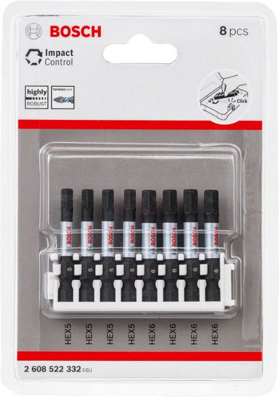 Bosch Vidalama Ucu Impact Control Set (8 Parça H5/H6 x 50 mm) 