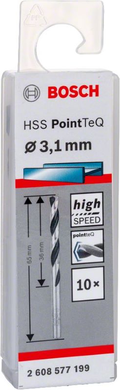 Bosch Metal Matkap Ucu HSS PointTeQ (DIN 338) 3,1 mm (10 Adet) 